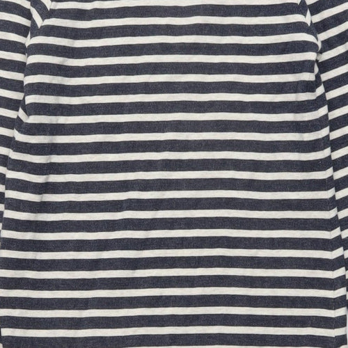 Monsoon Girls Blue Striped Cotton Trapeze & Swing Size 9-10 Years Round Neck Pullover