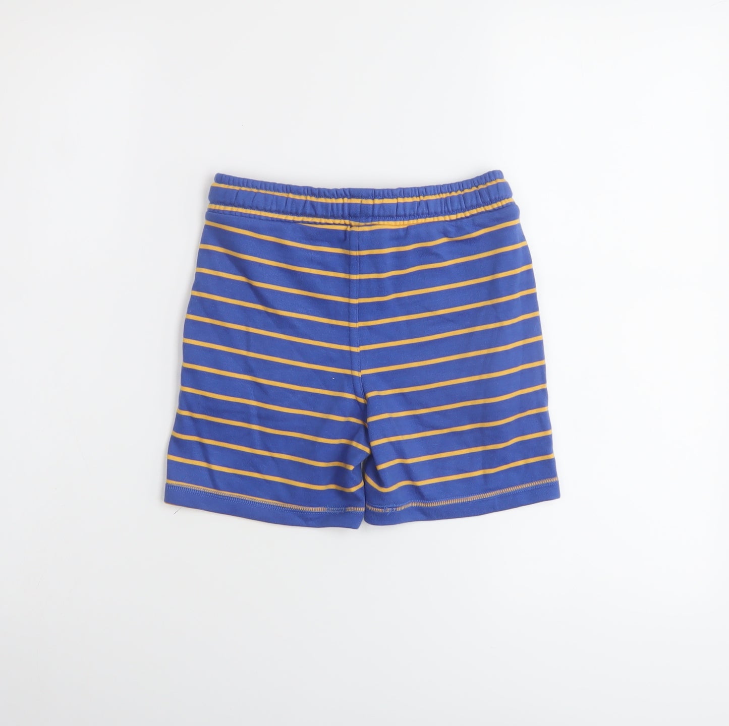 Marks and Spencer Boys Black Striped Cotton Sweat Shorts Size 5-6 Years Regular Drawstring