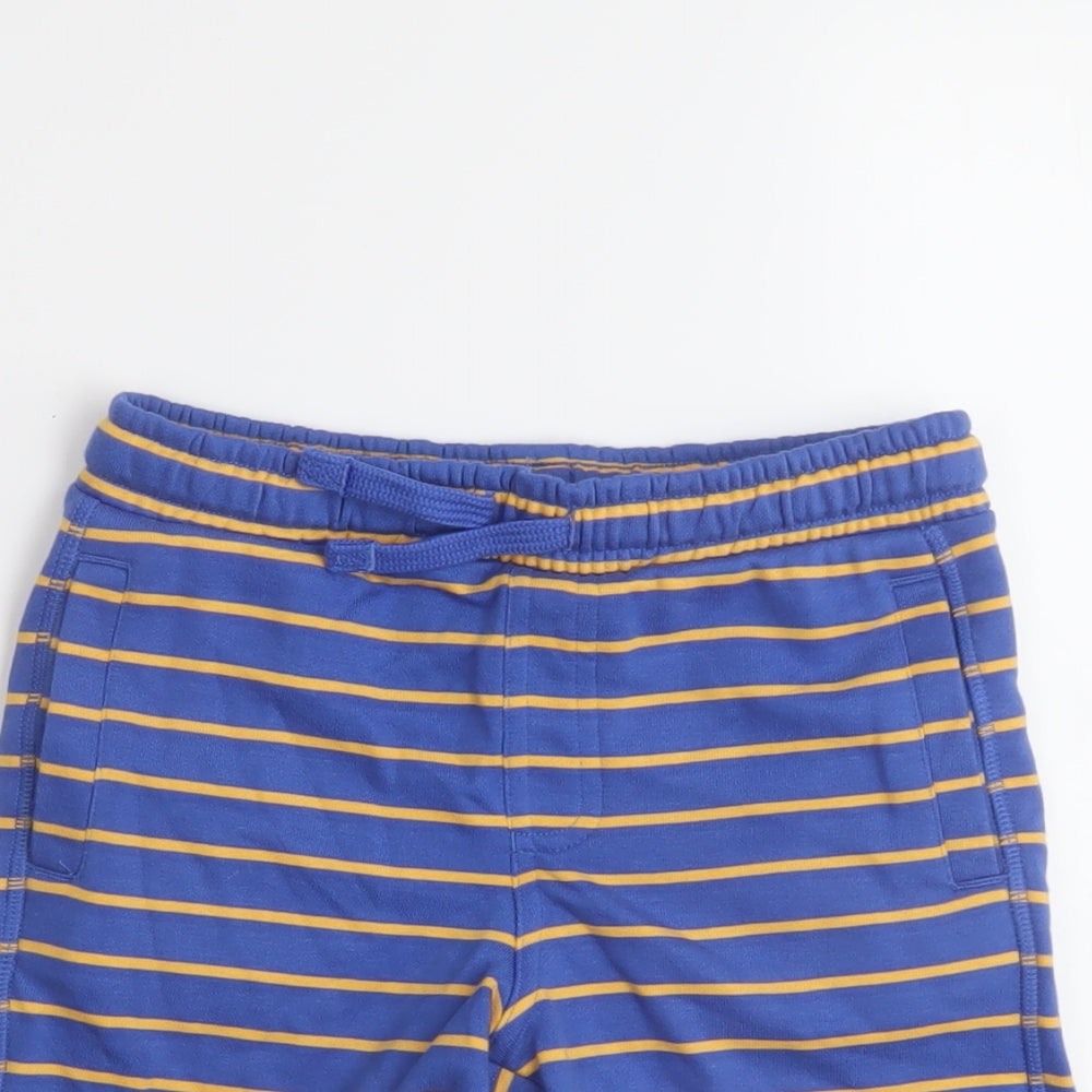 Marks and Spencer Boys Black Striped Cotton Sweat Shorts Size 5-6 Years Regular Drawstring