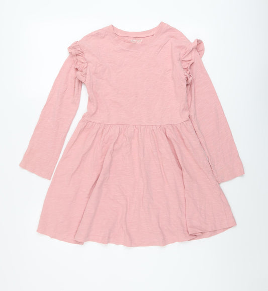 John Lewis Girls Pink Cotton A-Line Size 8 Years Crew Neck Pullover