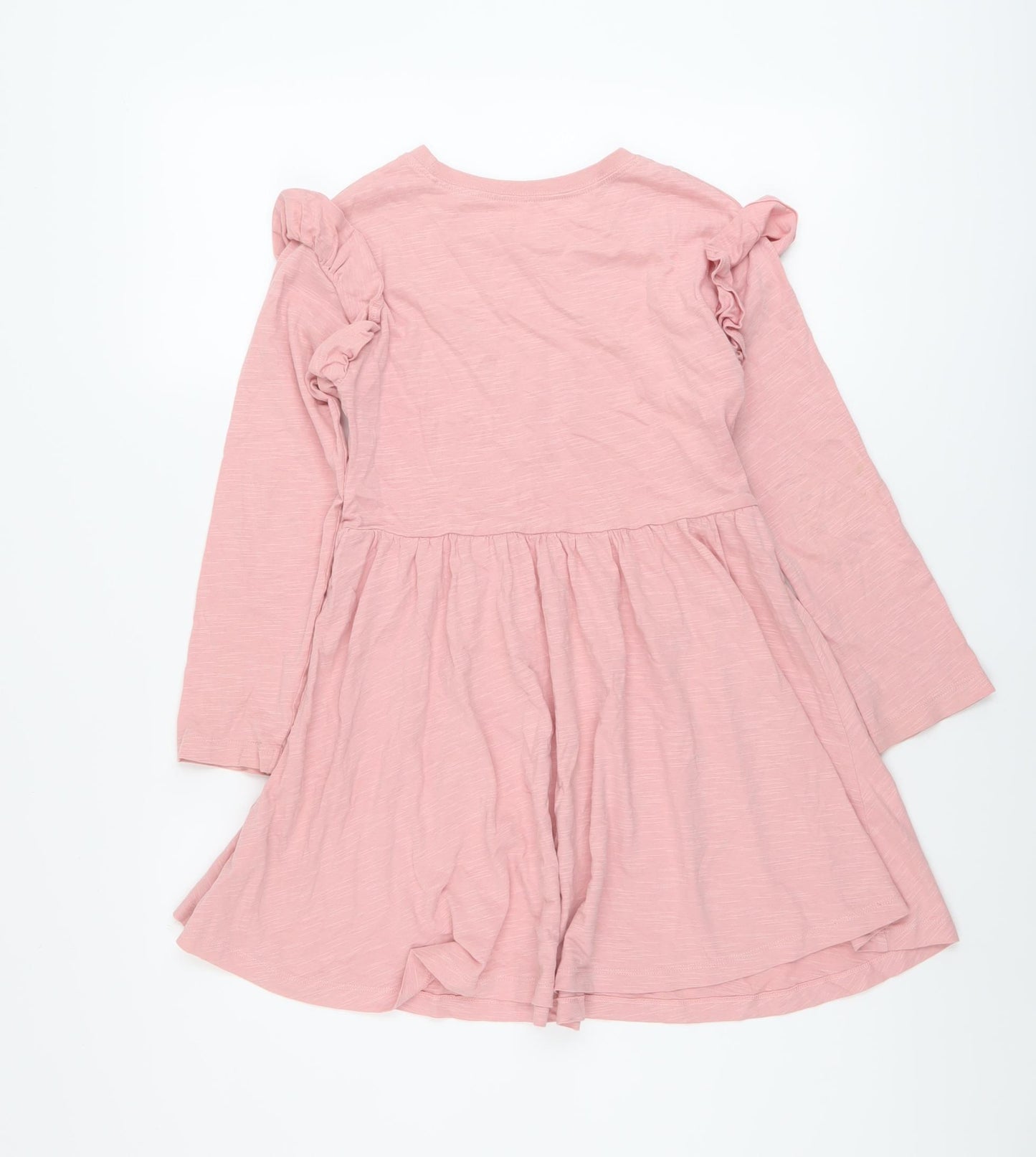 John Lewis Girls Pink Cotton A-Line Size 8 Years Crew Neck Pullover