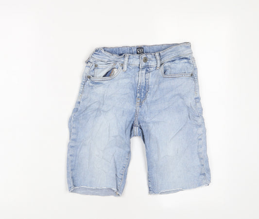 Gap Boys Blue Cotton Bermuda Shorts Size 10 Years L8 in Regular Zip - Adjustable waist, Pockets