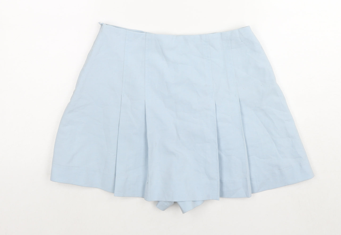 Zara Womens Blue Polyester Hot Pants Shorts Size S L3 in Regular Zip - Skort