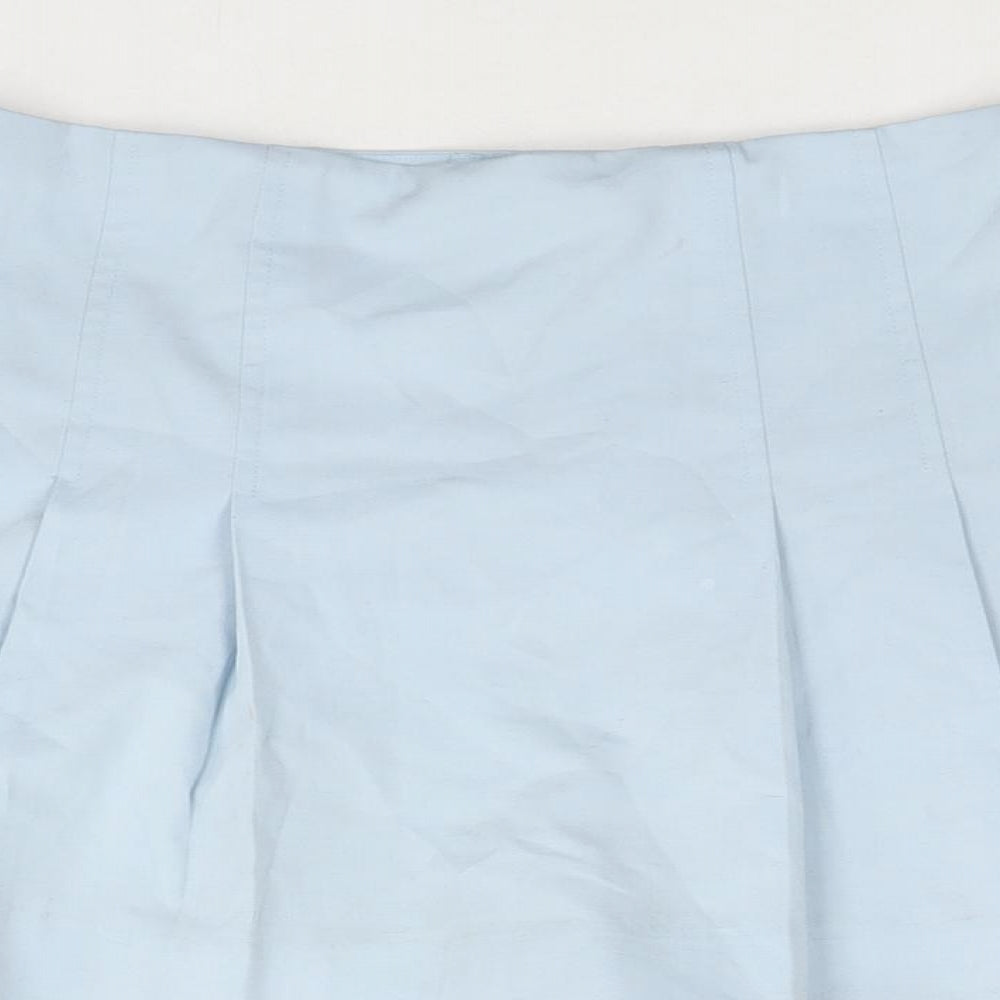 Zara Womens Blue Polyester Hot Pants Shorts Size S L3 in Regular Zip - Skort