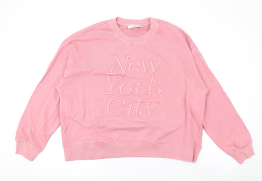 Marks and Spencer Womens Pink Cotton Pullover Sweatshirt Size L Pullover - New York City