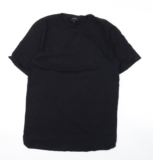 Jigsaw Mens Black Cotton T-Shirt Size M Round Neck