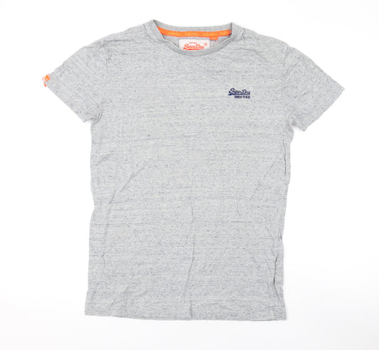 Superdry Mens Grey Cotton T-Shirt Size XS Round Neck