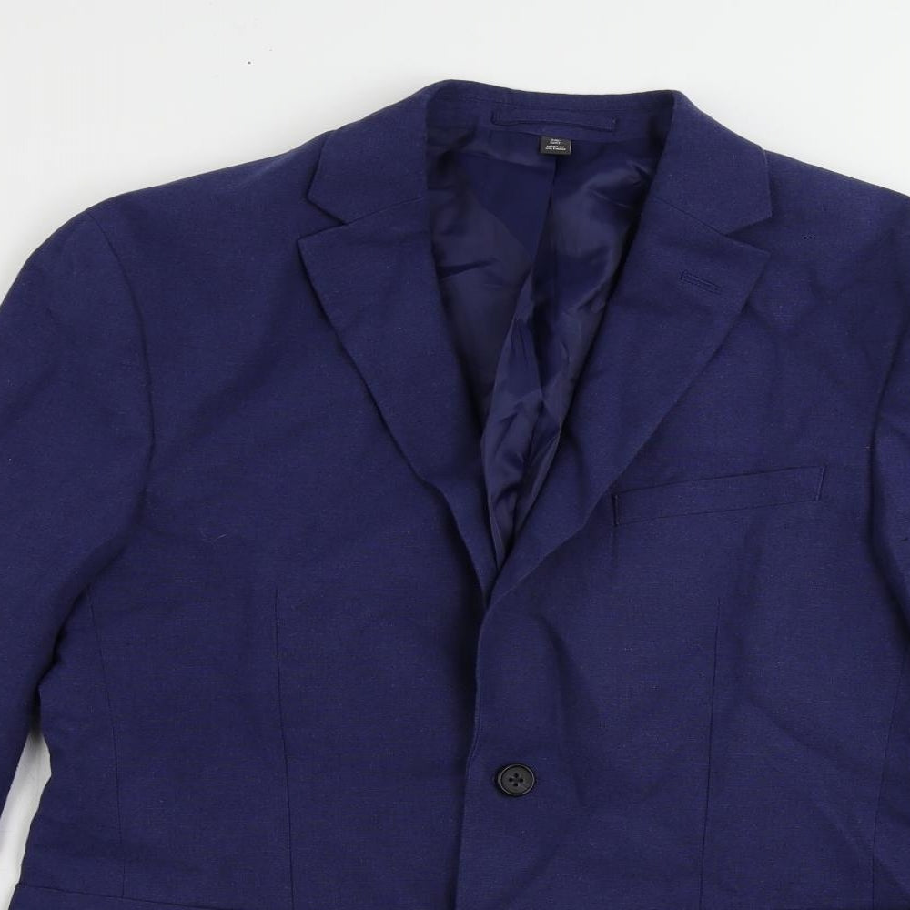 Marks and Spencer Mens Blue Linen Jacket Suit Jacket Size 38 Regular