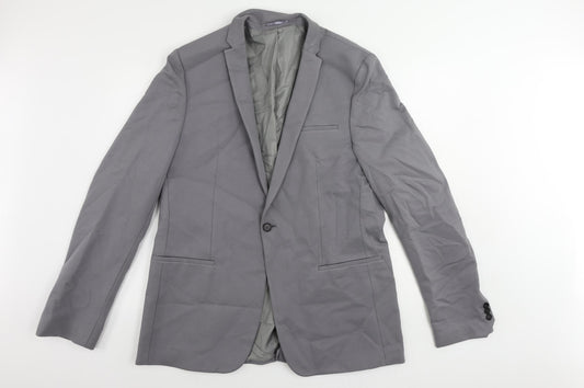 NOAK Mens Grey Viscose Jacket Suit Jacket Size 44 Regular