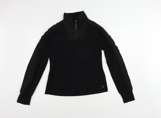 Sweaty Betty Womens Black Polyester Pullover Sweatshirt Size M Zip