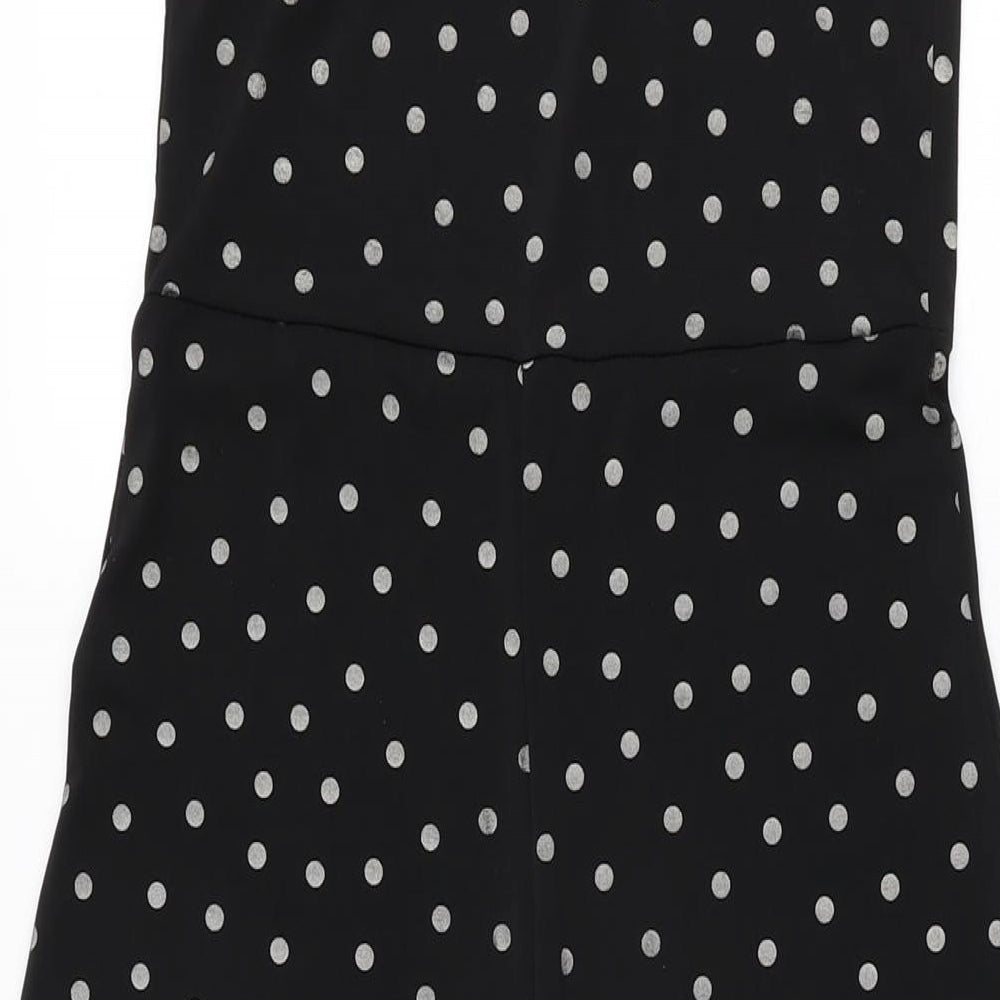 Boohoo Womens Black Polka Dot Polyester Jumpsuit One-Piece Size 8 L19 in Pullover