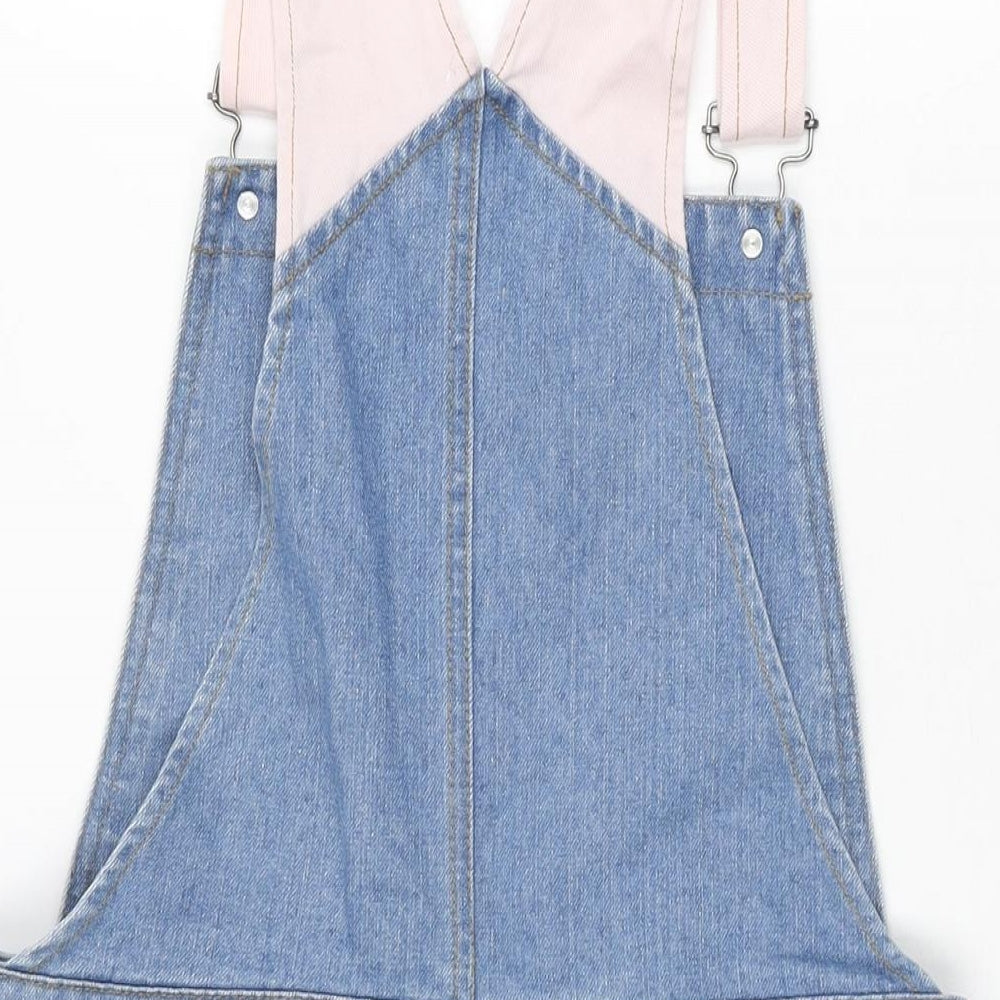 Missguided Womens Blue Cotton Dungaree One-Piece Size 12 L3 in Button