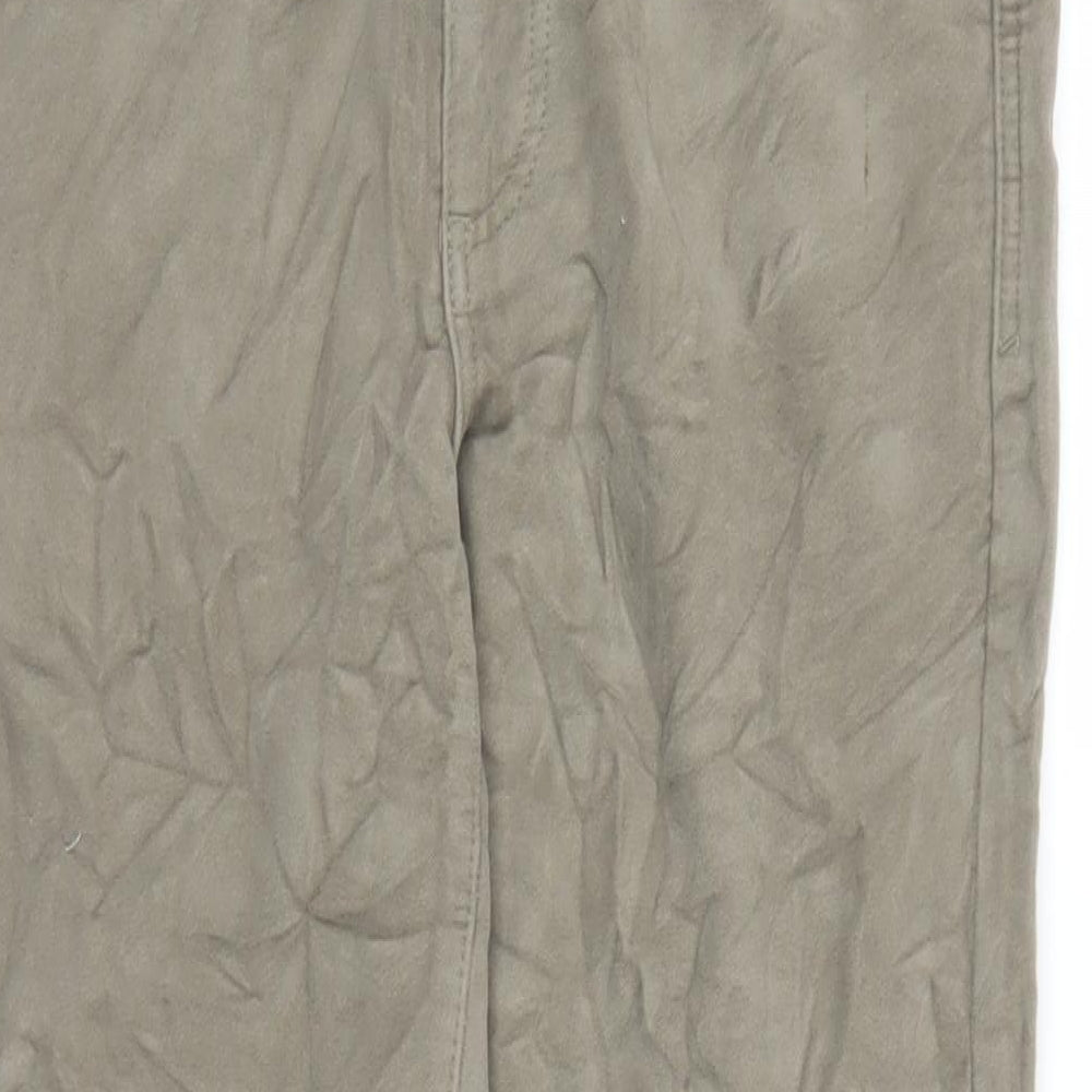 Marks and Spencer Mens Beige Cotton Trousers Size 30 in L33 in Regular Zip - Pockets