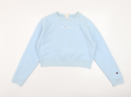 Champion Womens Blue Cotton Pullover Sweatshirt Size M Pullover