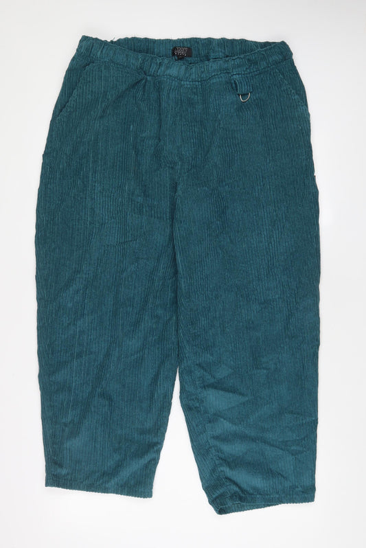 Boohoo Mens Green Polyester Trousers Size 36 in L26 in Relaxed