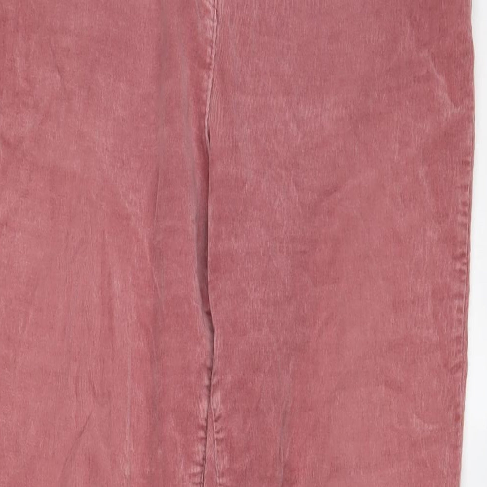 George Womens Pink Cotton Trousers Size 14 L28 in Regular Zip