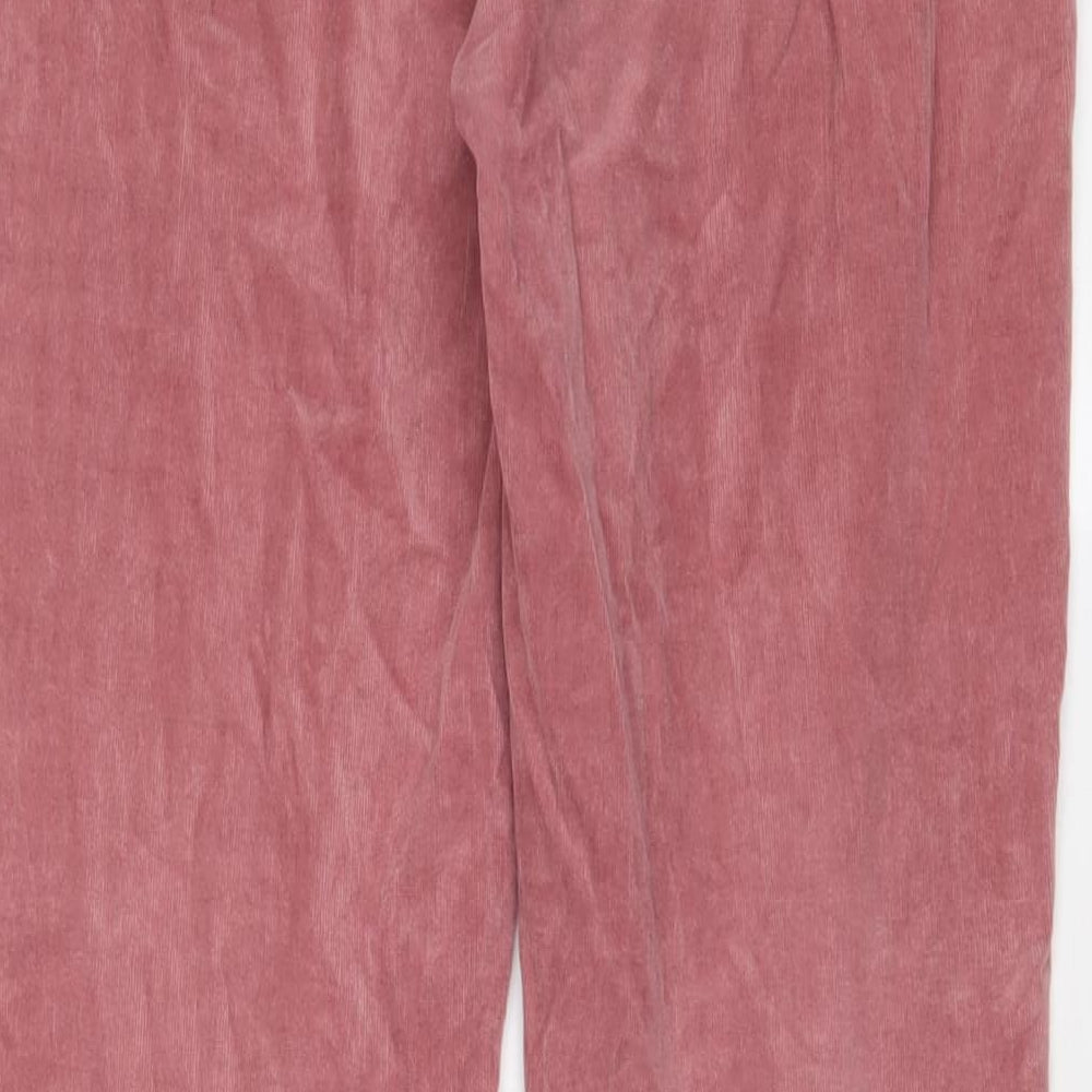 George Womens Pink Cotton Trousers Size 14 L28 in Regular Zip