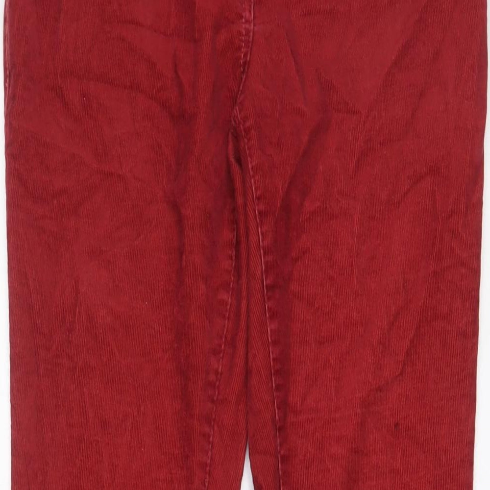 NEXT Womens Red Cotton Trousers Size 6 L28 in Regular Zip