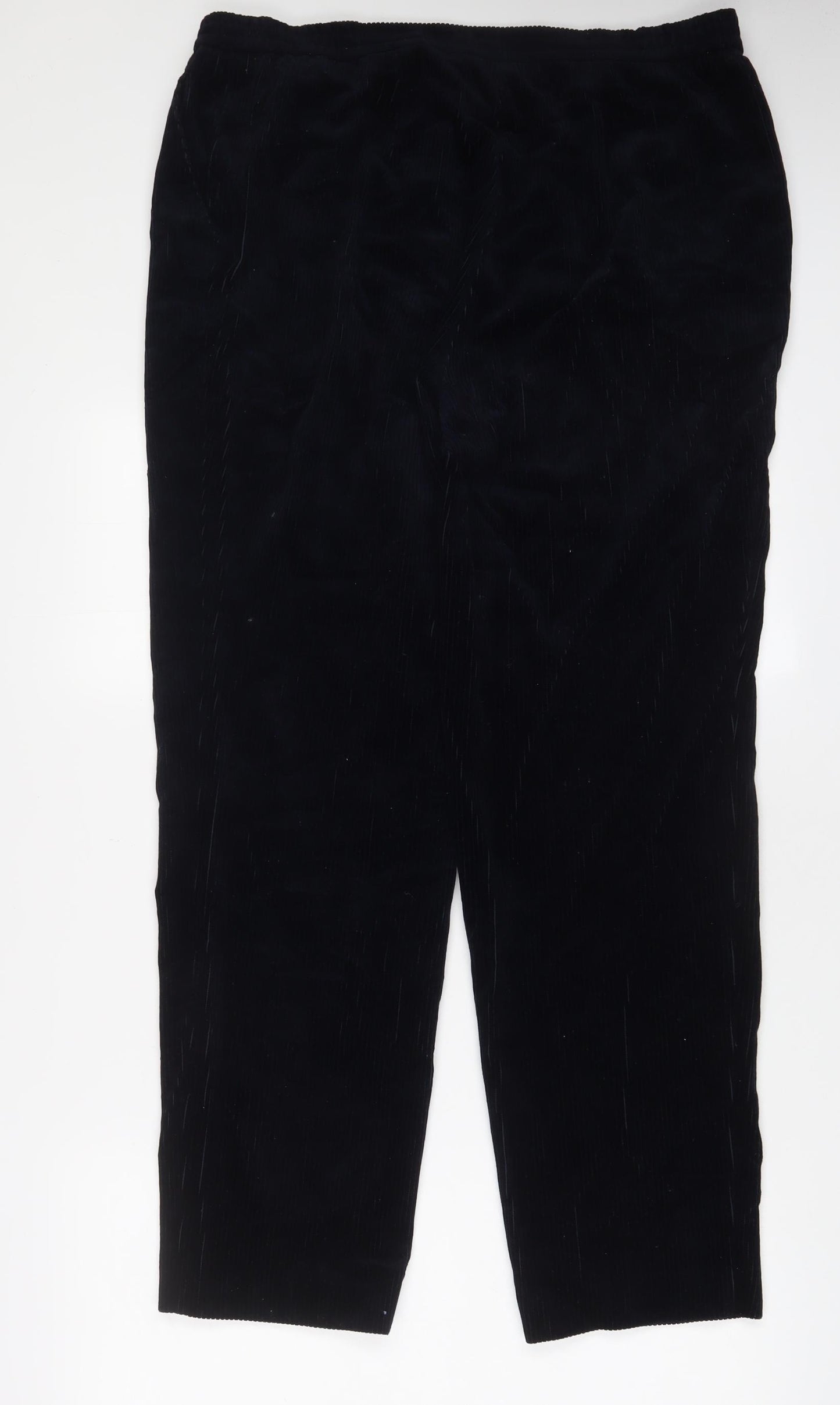 Karelia Womens Blue Cotton Trousers Size 20 L30 in Regular Zip