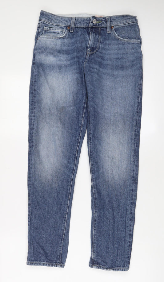 ASOS Mens Blue Cotton Tapered Jeans Size 28 in L30 in Regular Zip