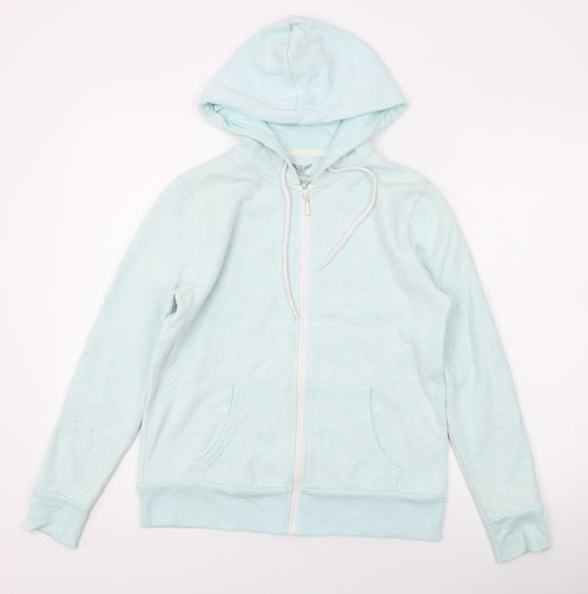 Faded Glory Womens Blue Cotton Full Zip Hoodie Size S Zip