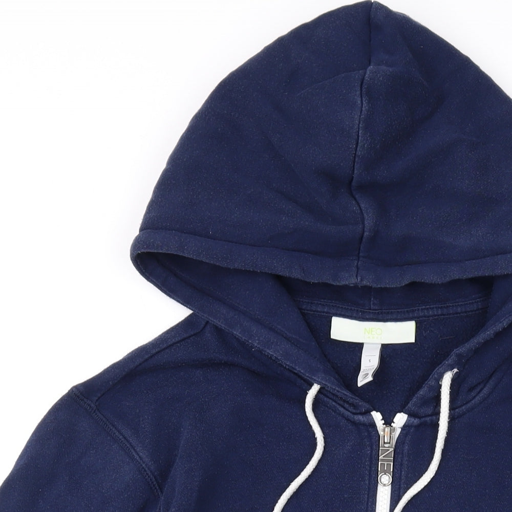 Neo Label Mens Blue Cotton Full Zip Hoodie Size S