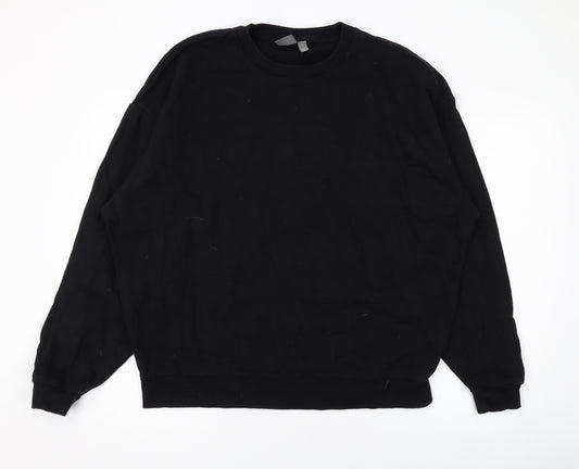 ASOS Mens Black Cotton Pullover Sweatshirt Size L