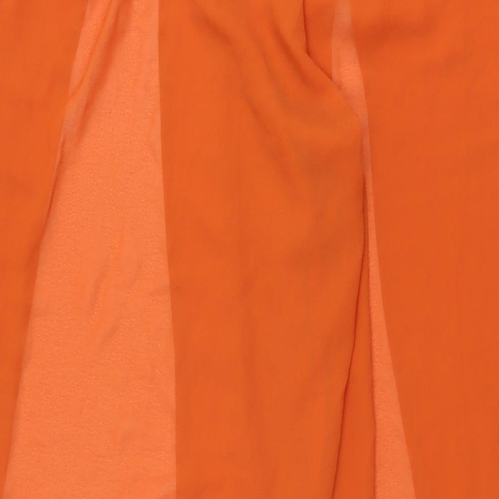 Boohoo Womens Orange Polyester Trousers Size M L31.5 in Regular