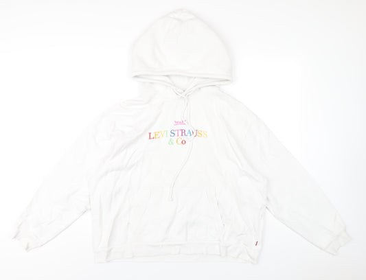 Levi's Womens White Cotton Pullover Hoodie Size S Pullover