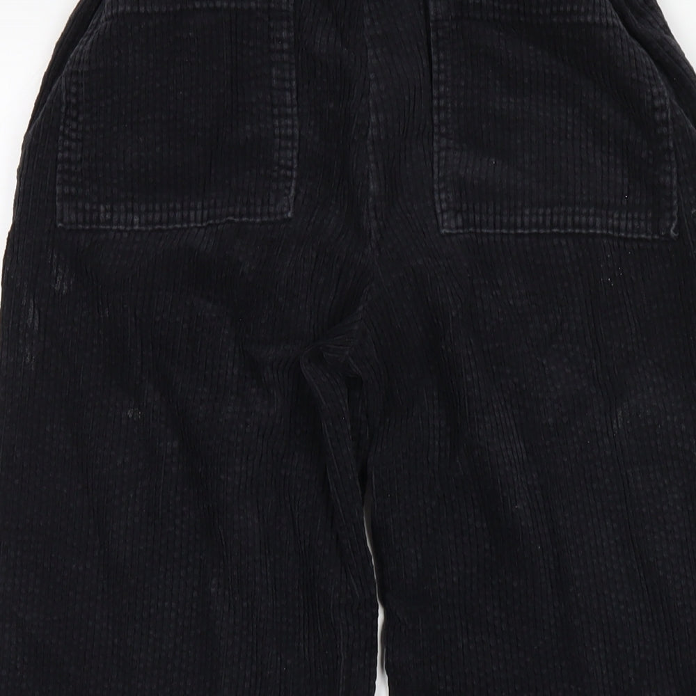 Zara Girls Black Cotton Dress Pants Trousers Size 11-12 Years L25 in Regular Zip - Paperbag Waist