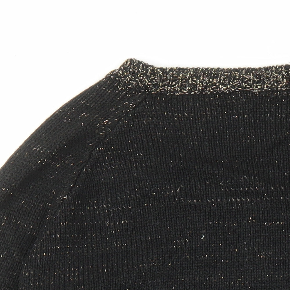 Divided by H&M Womens Black Round Neck Acrylic Pullover Jumper Size S