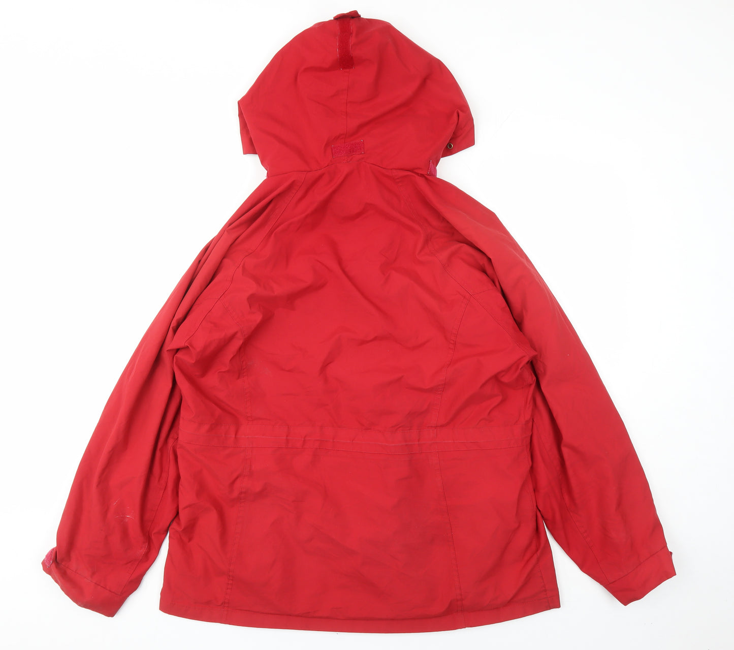 Regatta Womens Red Rain Coat Coat Size 12 Zip - Hooded Pockets