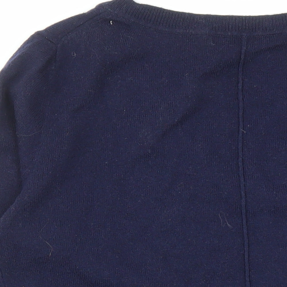 Gap Womens Blue V-Neck Nylon Pullover Jumper Size S