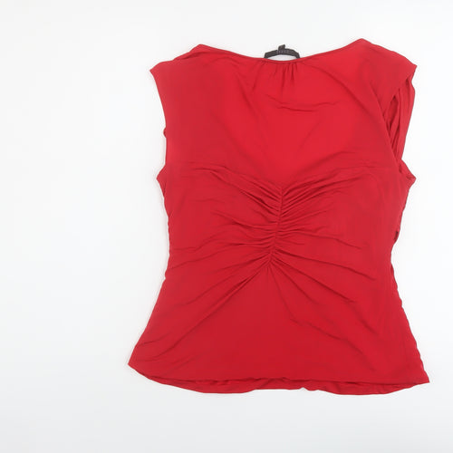 Coast Womens Red Acetate Basic Blouse Size 16 Sweetheart