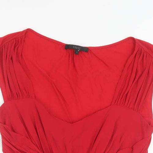 Coast Womens Red Acetate Basic Blouse Size 16 Sweetheart