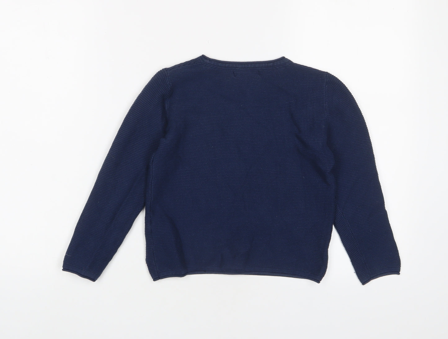 H&M Boys Blue Crew Neck Cotton Pullover Jumper Size 4-5 Years Pullover