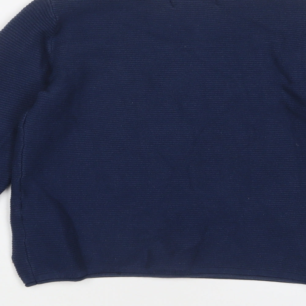 H&M Boys Blue Crew Neck Cotton Pullover Jumper Size 4-5 Years Pullover