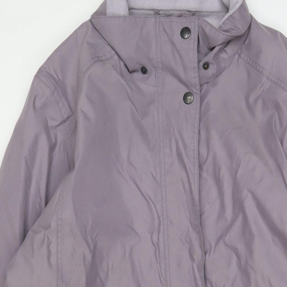 Jack Murphy Womens Purple Jacket Coat Size 12 Zip - Zip Pockets