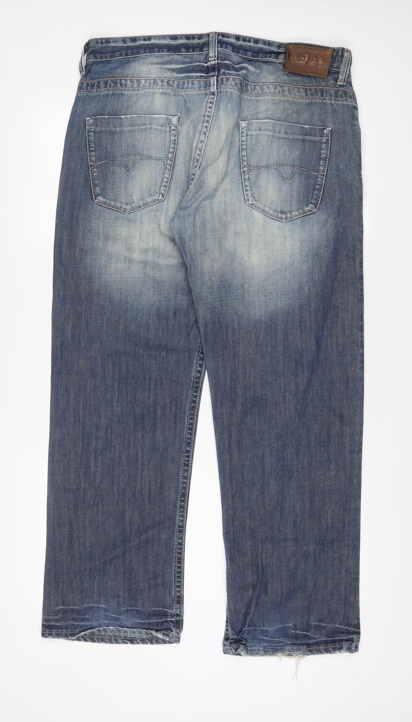 NEXT Mens Blue Cotton Straight Jeans Size 36 in L30 in Regular Button - Short Leg, Pockets