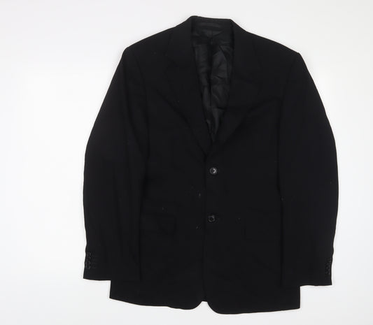 H&M Mens Black Polyester Jacket Suit Jacket Size 36 Regular