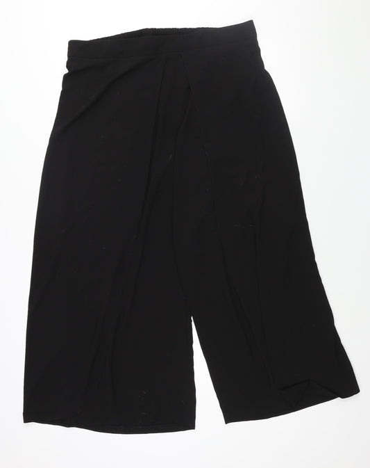 Evans Womens Black Polyester Trousers Size 24 L27 in Regular