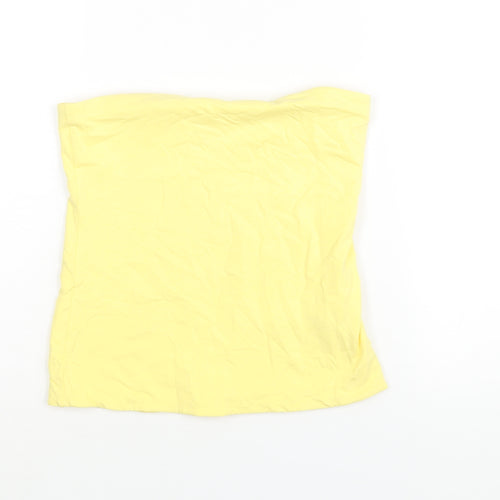 NEXT Womens Yellow Cotton Basic Blouse Size 8 Square Neck - Bandeau