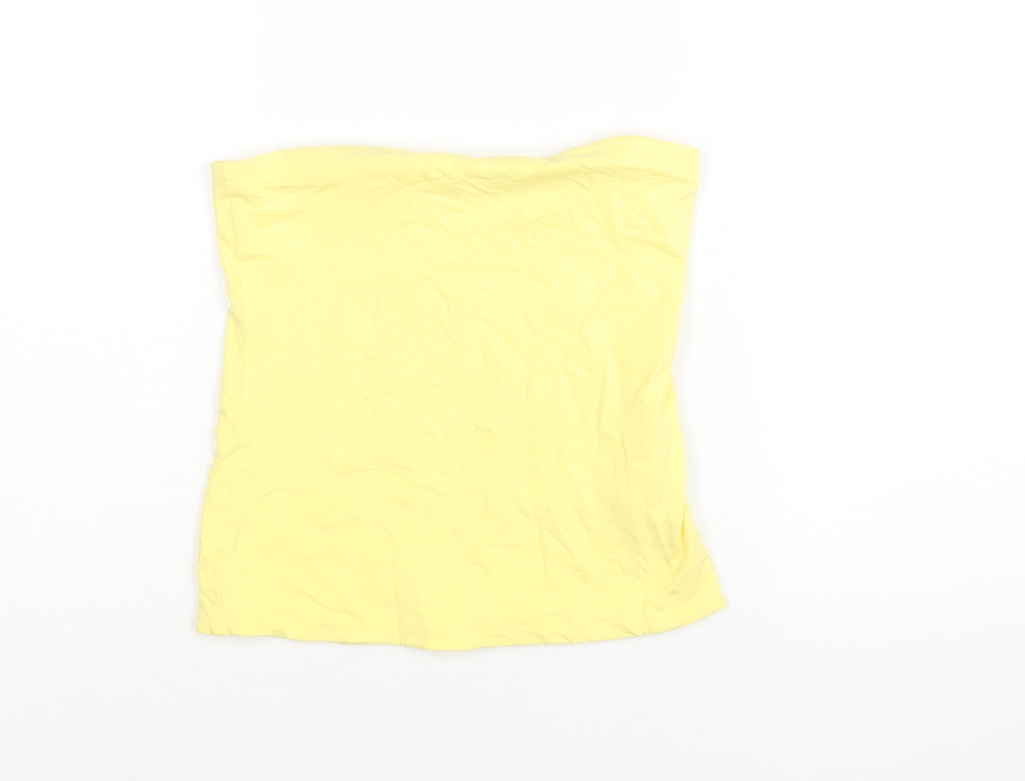 NEXT Womens Yellow Cotton Basic Blouse Size 8 Square Neck - Bandeau