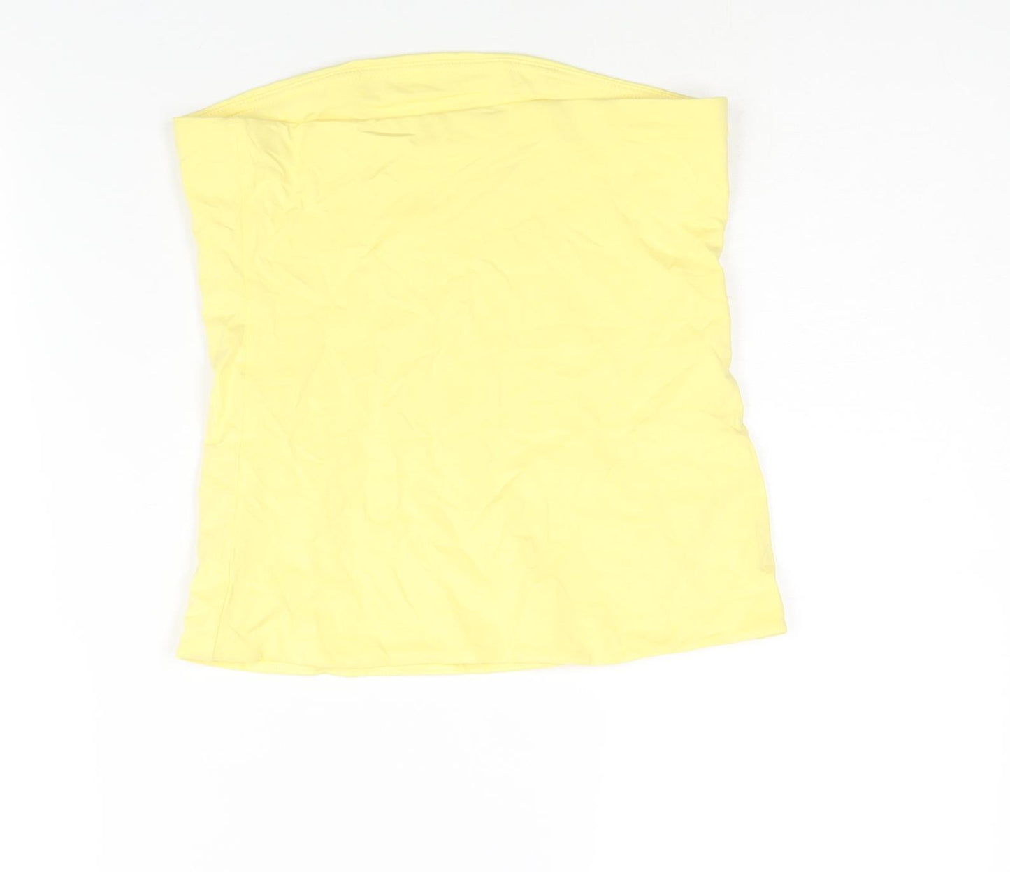 NEXT Womens Yellow Cotton Basic Blouse Size 8 Square Neck - Bandeau