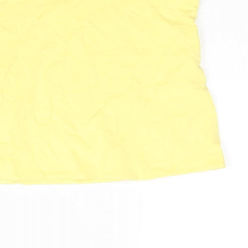 NEXT Womens Yellow Cotton Basic Blouse Size 8 Square Neck - Bandeau