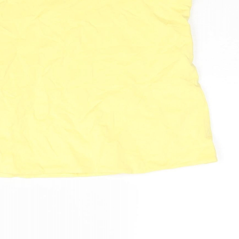 NEXT Womens Yellow Cotton Basic Blouse Size 8 Square Neck - Bandeau