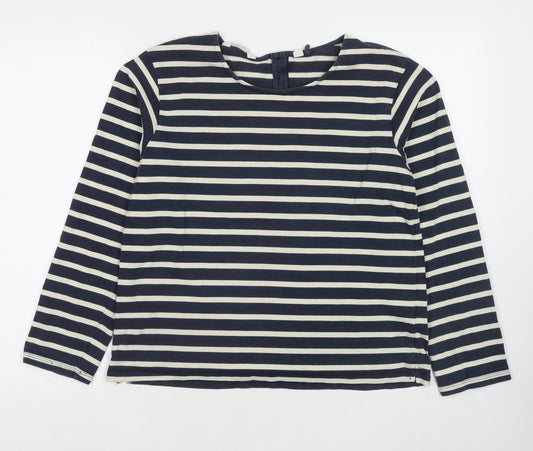 Seasalt Womens Blue Striped Cotton Pullover Sweatshirt Size 12 Pullover