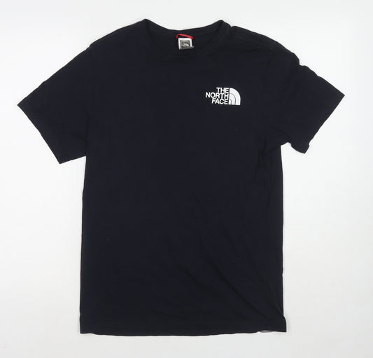 The North Face Mens Black Cotton T-Shirt Size S Round Neck - USA