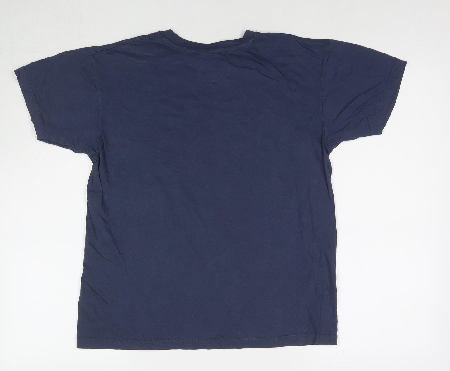 Fox Mens Blue Cotton T-Shirt Size S Round Neck - Berlin