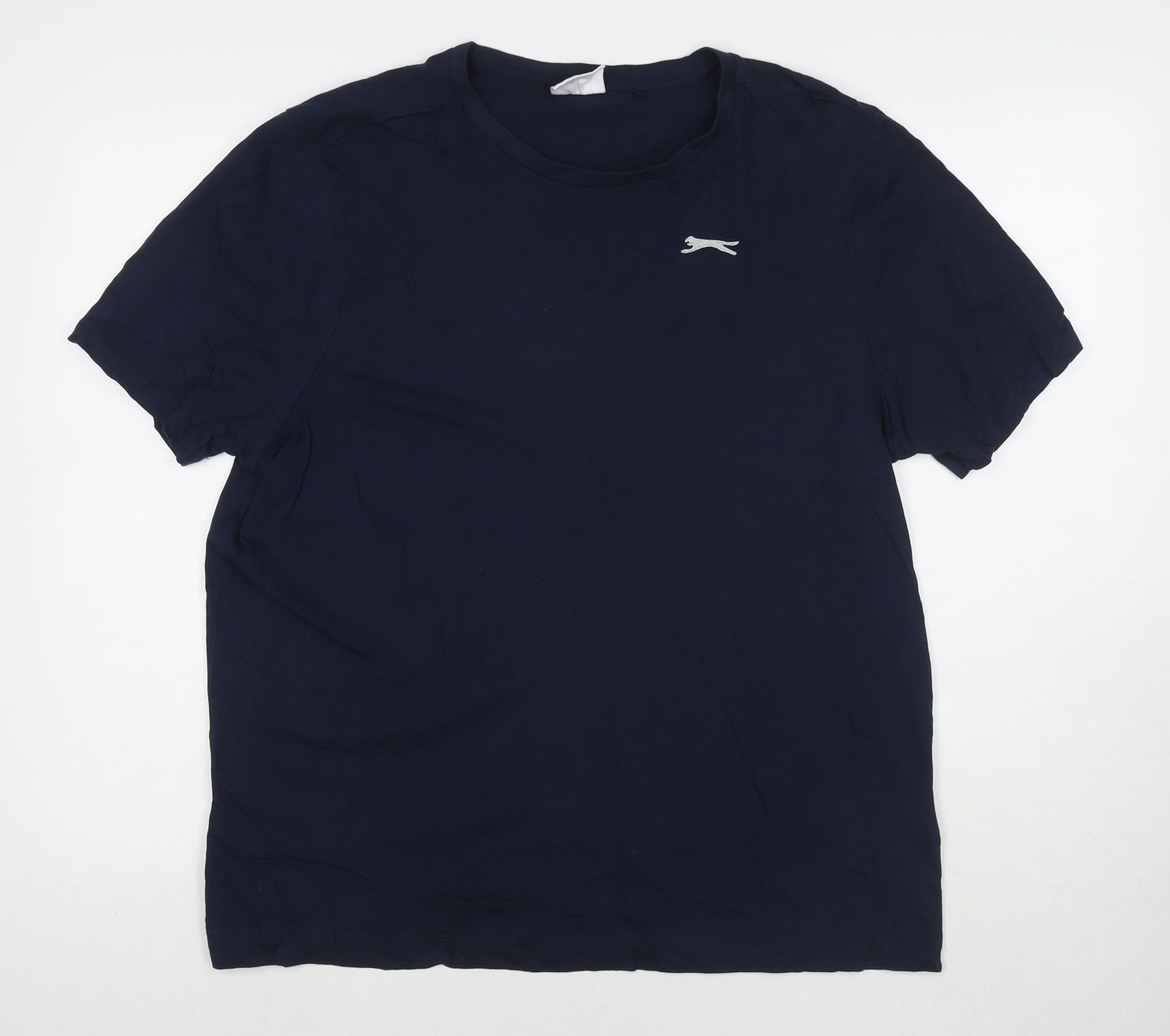 Slazenger Mens Blue Cotton T-Shirt Size XL Round Neck